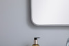 Elegant Decor MR802030S Soft corner metal rectangular mirror 20x30 inch in Silver