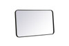 Elegant Decor MR802036BK Soft corner metal rectangular mirror 20x36 inch in Black