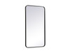 Elegant Decor MR802036BK Soft corner metal rectangular mirror 20x36 inch in Black