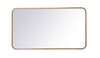 Elegant Decor MR802036BR Soft corner metal rectangular mirror 20x36 inch in Brass