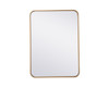 Elegant Decor MR802230BR Soft corner metal rectangular mirror 22x30 inch in Brass