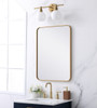 Elegant Decor MR802230BR Soft corner metal rectangular mirror 22x30 inch in Brass