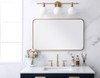 Elegant Decor MR802236BR Soft corner metal rectangular mirror 22x36 inch in Brass