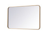 Elegant Decor MR802236BR Soft corner metal rectangular mirror 22x36 inch in Brass