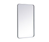 Elegant Décor MR802236S Soft corner metal rectangular mirror 22x36 inch in Silver