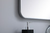 Elegant Décor MR802236S Soft corner metal rectangular mirror 22x36 inch in Silver