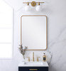 Elegant Decor MR802432BR Soft corner metal rectangular mirror 24x32 inch in Brass