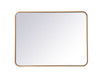 Elegant Decor MR802432BR Soft corner metal rectangular mirror 24x32 inch in Brass