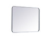 Elegant Decor MR802432S Soft corner metal rectangular mirror 24x32 inch in Silver