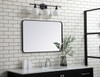 Elegant Decor MR802436BK Soft corner metal rectangular mirror 24x36 inch in Black