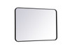 Elegant Decor MR802436BK Soft corner metal rectangular mirror 24x36 inch in Black