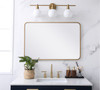 Elegant Decor MR802436BR Soft corner metal rectangular mirror 24x36 inch in Brass