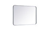 Elegant Decor MR802436S Soft corner metal rectangular mirror 24x36 inch in Silver