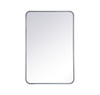 Elegant Decor MR802436S Soft corner metal rectangular mirror 24x36 inch in Silver