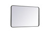 Elegant Decor MR802440BK Soft corner metal rectangular mirror 24x40 inch in Black