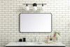 Elegant Decor MR802440BK Soft corner metal rectangular mirror 24x40 inch in Black