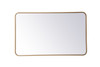 Elegant Decor MR802440BR Soft corner metal rectangular mirror 24x40 inch in Brass
