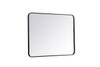 Elegant Decor MR802736BK Soft corner metal rectangular mirror 27x36 inch in Black