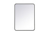 Elegant Decor MR802736BK Soft corner metal rectangular mirror 27x36 inch in Black
