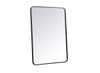 Elegant Decor MR802736BK Soft corner metal rectangular mirror 27x36 inch in Black