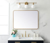 Elegant Decor MR802736BR Soft corner metal rectangular mirror 27x36 inch in Brass