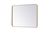 Elegant Decor MR802736BR Soft corner metal rectangular mirror 27x36 inch in Brass