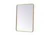 Elegant Decor MR802736BR Soft corner metal rectangular mirror 27x36 inch in Brass