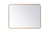 Elegant Decor MR802736BR Soft corner metal rectangular mirror 27x36 inch in Brass