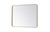 Elegant Decor MR802736BR Soft corner metal rectangular mirror 27x36 inch in Brass