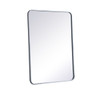 Elegant Decor MR802736S Soft corner metal rectangular mirror 27x36 inch in Silver
