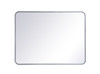 Elegant Decor MR802736S Soft corner metal rectangular mirror 27x36 inch in Silver