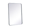 Elegant Decor MR802736S Soft corner metal rectangular mirror 27x36 inch in Silver