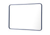 Elegant Decor MR802740BL Soft corner metal rectangular mirror 27x40 inch in Blue