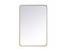 Elegant Decor MR802740BR Soft corner metal rectangular mirror 27x40 inch in Brass