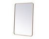 Elegant Decor MR802740BR Soft corner metal rectangular mirror 27x40 inch in Brass