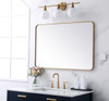 Elegant Decor MR802740BR Soft corner metal rectangular mirror 27x40 inch in Brass