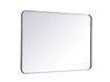 Elegant Decor MR802740S Soft corner metal rectangular mirror 27x40 inch in Silver