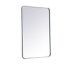 Elegant Decor MR802740S Soft corner metal rectangular mirror 27x40 inch in Silver