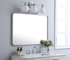 Elegant Decor MR802740S Soft corner metal rectangular mirror 27x40 inch in Silver