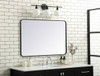 Elegant Decor MR802842BK Soft corner metal rectangular mirror 28x42 inch in Black
