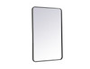 Elegant Decor MR802842BK Soft corner metal rectangular mirror 28x42 inch in Black