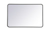 Elegant Decor MR802842BK Soft corner metal rectangular mirror 28x42 inch in Black