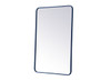 Elegant Decor MR802842BL Soft corner metal rectangular mirror 28x42 inch in Blue