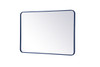 Elegant Decor MR802842BL Soft corner metal rectangular mirror 28x42 inch in Blue