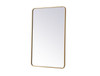 Elegant Decor MR802842BR Soft corner metal rectangular mirror 28x42 inch in Brass