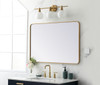 Elegant Decor MR802842BR Soft corner metal rectangular mirror 28x42 inch in Brass