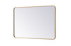 Elegant Decor MR802842BR Soft corner metal rectangular mirror 28x42 inch in Brass