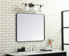 Elegant Decor MR803036BK Soft corner metal rectangular mirror 30x36 inch in Black