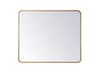 Elegant Decor MR803036BR Soft corner metal rectangular mirror 30x36 inch in Brass