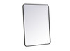 Elegant Decor MR803040BK Soft corner metal rectangular mirror 30x40 inch in Black